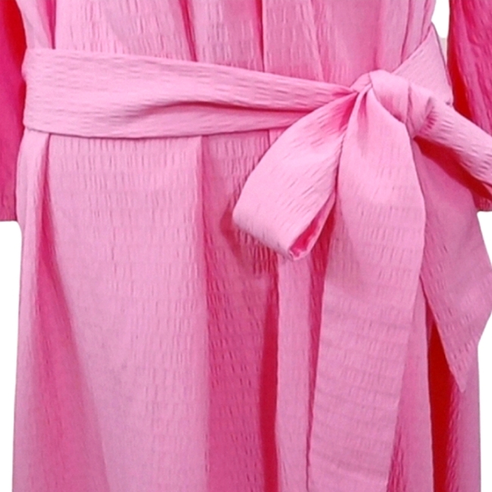Elizabeth and James Textured Pink Balloon Sleeve Dress Sz Large - Picture 12 of 16